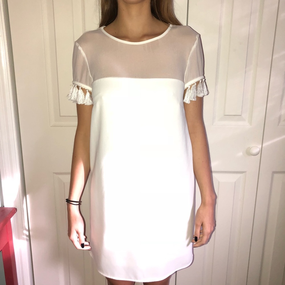 white graduation dress